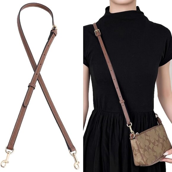 Handbags - Versatile Brown Microfiber Leather Purse Strap - Replacement for Handbags